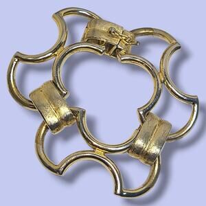 Vintage Bijoux Cascio‎ Italy Brushed Gold Tone Link Bracelet 7"